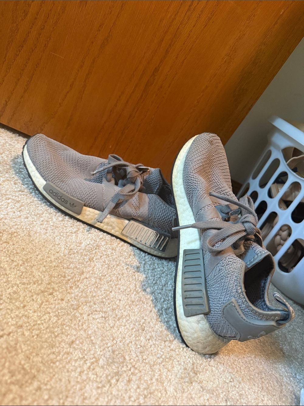 Adidas womens Grey Knit NMD Sneakers